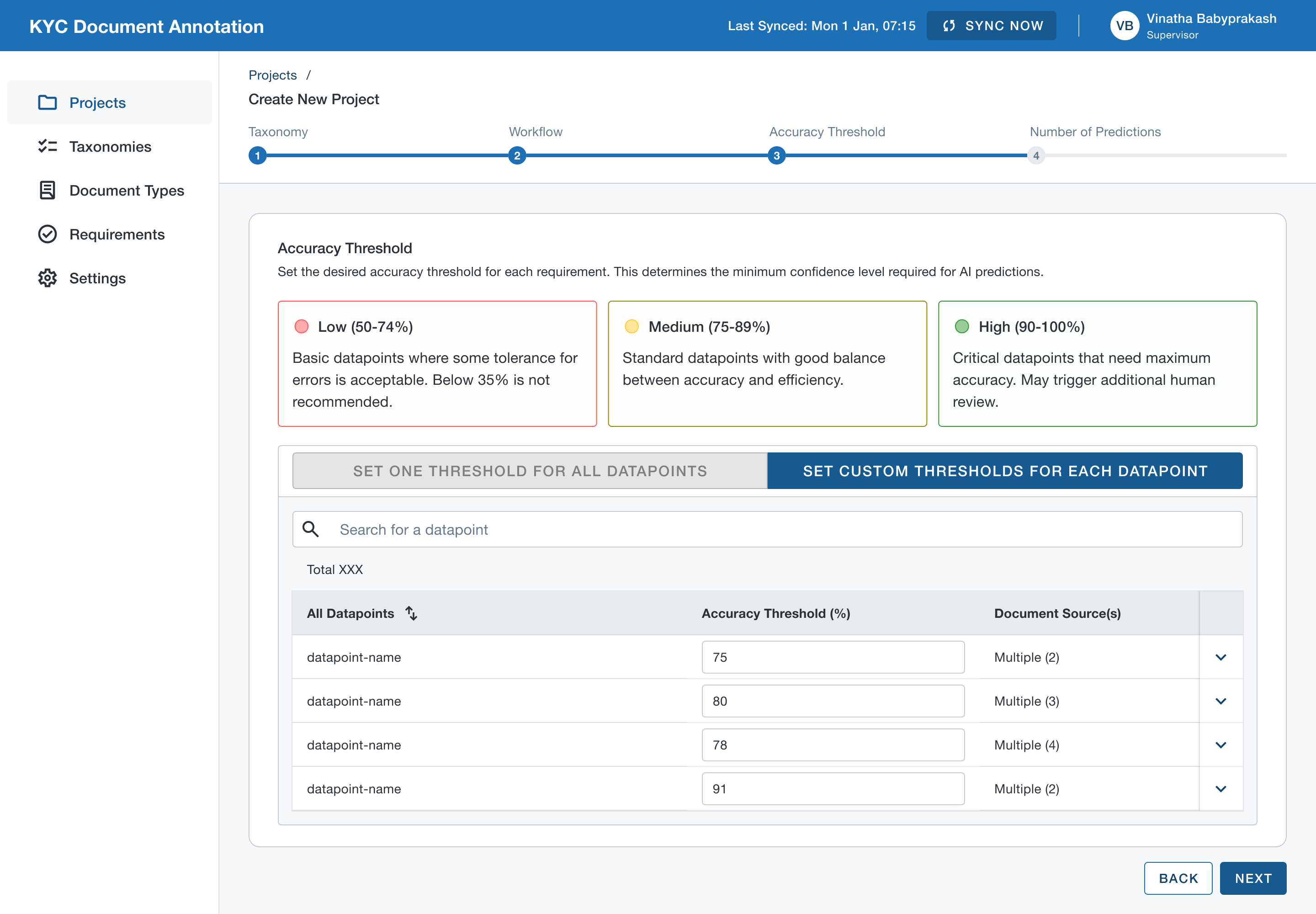 model settings screenshot